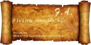Firling Adeodát névjegykártya